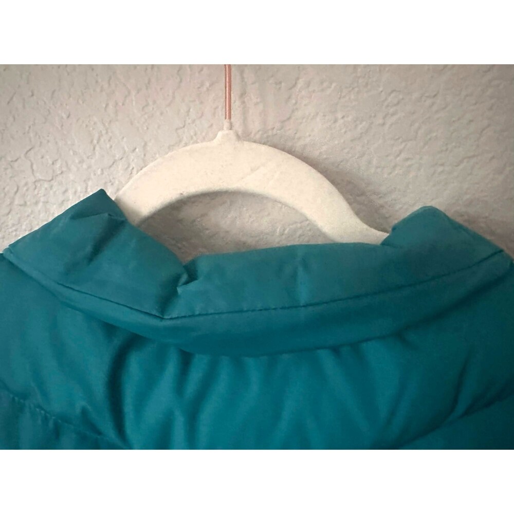 Lands' End Women's Chevron Down Puffer Vest Teal Blue Size Medium M Gorpcore - Picture 3 of 5